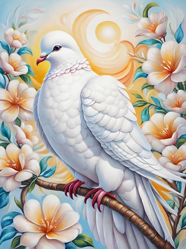 Beautiful White Dove A4
