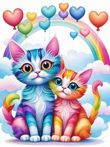 Celebration Rainbow Cats A4
