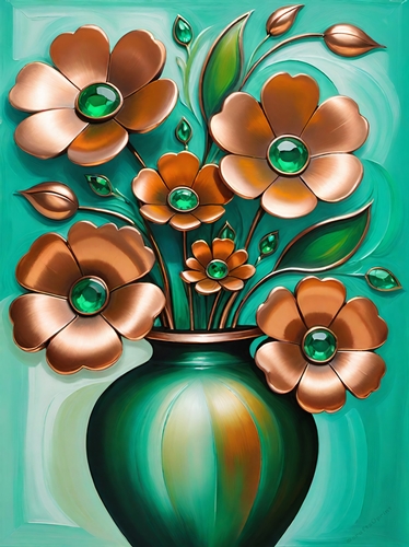 The Vase of Emerald Flowers A4