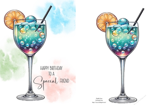 Special Friend Birthday A5 Quick card/topper