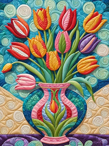 Quilt of Tulips A4