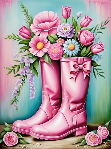 The Pink Wellington Boots A4