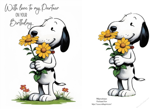 Partner Birthday Wishes A5 Qick card/Topper