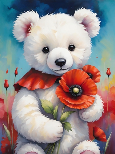 The Teddy and the Poppies A4