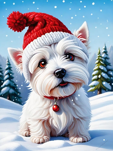 Christmas Westie A4