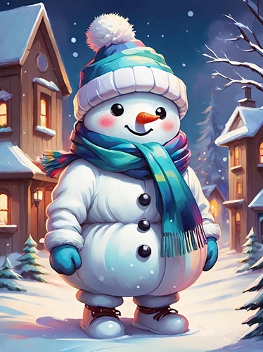 The Village Snowman A4