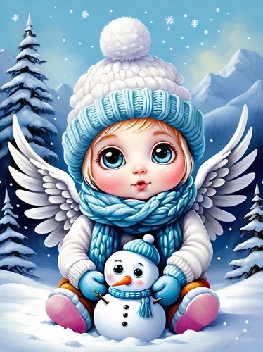 Little Angel in the Snow A4