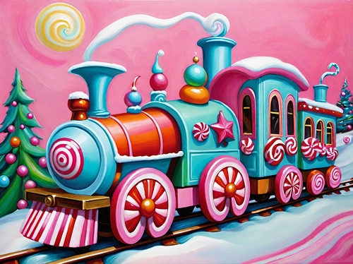 The Candyland Train A4 Landscape 
