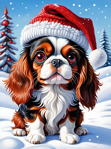 Charlie In The Snow A4