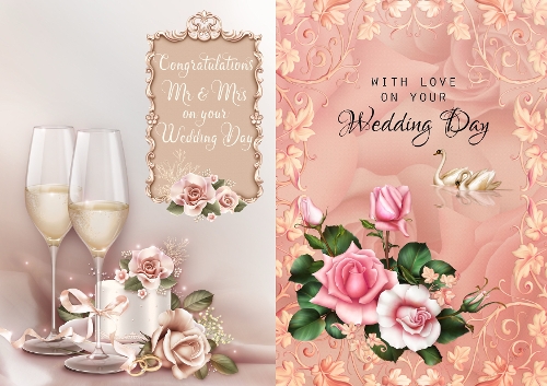 WEDDING DAY CARD FRONTS 2 X A5