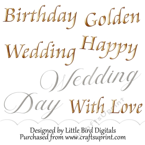 GOLD SILVER WORDART CU4CU