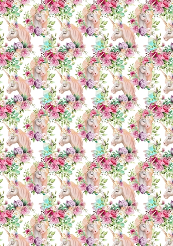 Magical Unicorn A4 Background Paper