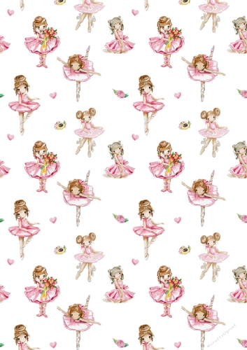 Little Ballerina A4 Background Paper