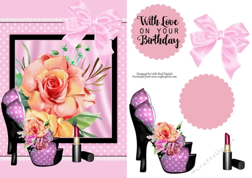 Polka dot shoes quick card/topper