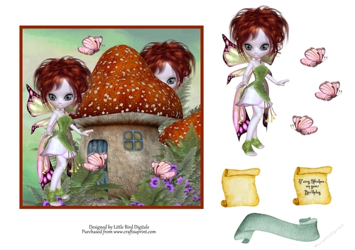Fairy Garden 6x6 Quick Card