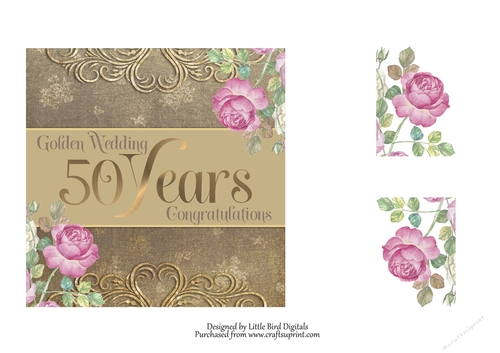 GOLDEN WEDDING 6X6 Quick card/Topper