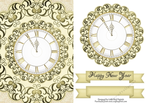 Happy New Year Quick card/Topper CU4CU