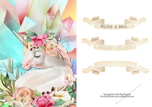 The Unicorn and Crystals Quick Card/Topper