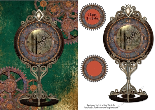 Steampunk Birthday Quick Card Topper