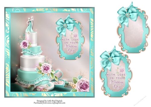 With love on your Wedding Day 7x7 Quick card/Topper
