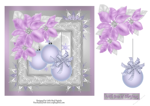Lilac Christmas 7x7 Quick crad/Topper CU4CU