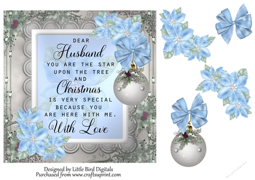 With Love Husband Christmas 7x7 Quick card