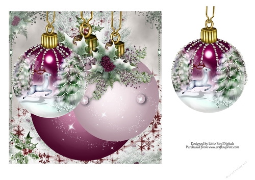 Christmas Baubles 7x7 Quick Card