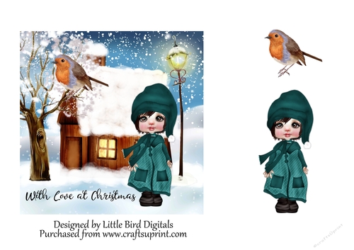 With Love at Christmas 6x6 Quick card
