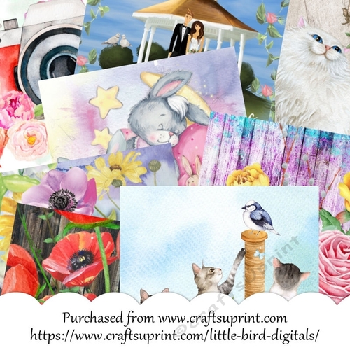 A set of 8 6x6 mixed card fronts