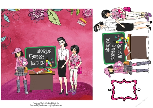 Worlds Greatest Teacher 7x7 Quick card