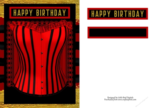 Red Corset A5 Quick Card