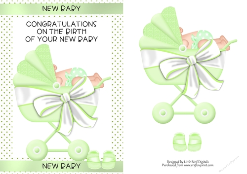 A5 New Baby Quick card