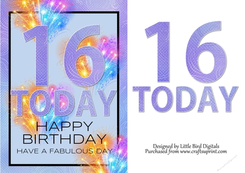 16TH BIRTHDAY A5 QUICK CARD