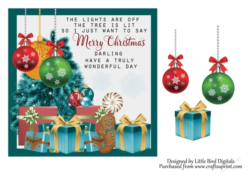 Merry Christmas Darling 7x7 Quick Card
