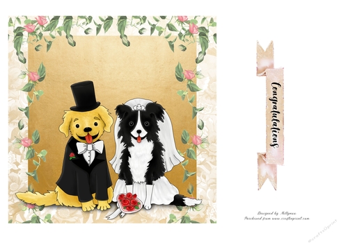 Doggy Wedding Day Quick Card 7x7
