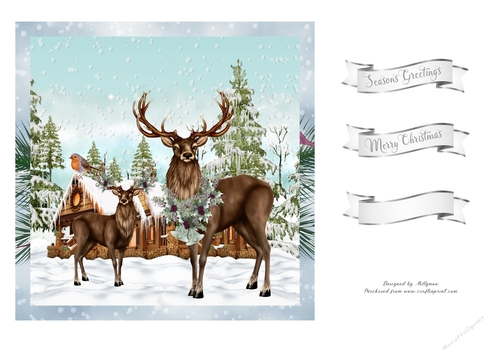 Christmas Deer 7x7 Quick Card