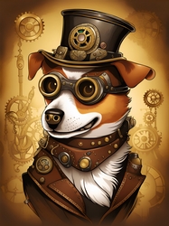 Steampunk Dog A4