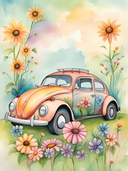 Its a Hippy Thing VW Beetle A4