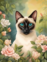 Siamese in the Garden A4