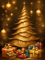 Gold Christmas A4