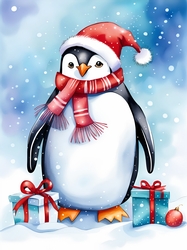Christmas Penguin A4