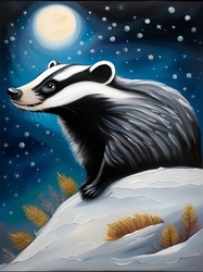 Badger in the Snow A4