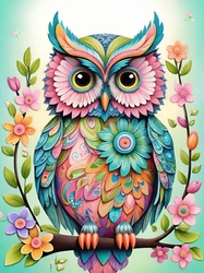 Funky Spring Owl A4