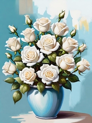 Beautiful White Roses A4