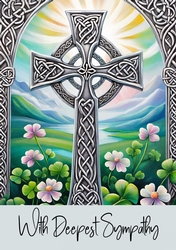 Celtic Cross Sympathy Card A4
