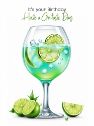 Gin with Limes Birthday  A4 