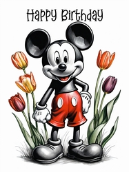 Happy Birthday Mickey A4