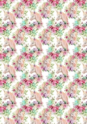 Magical Unicorn A4 Background Paper