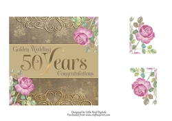 GOLDEN WEDDING 6X6 Quick card/Topper