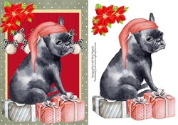 Frenchie Christmas Quick Card/Topper